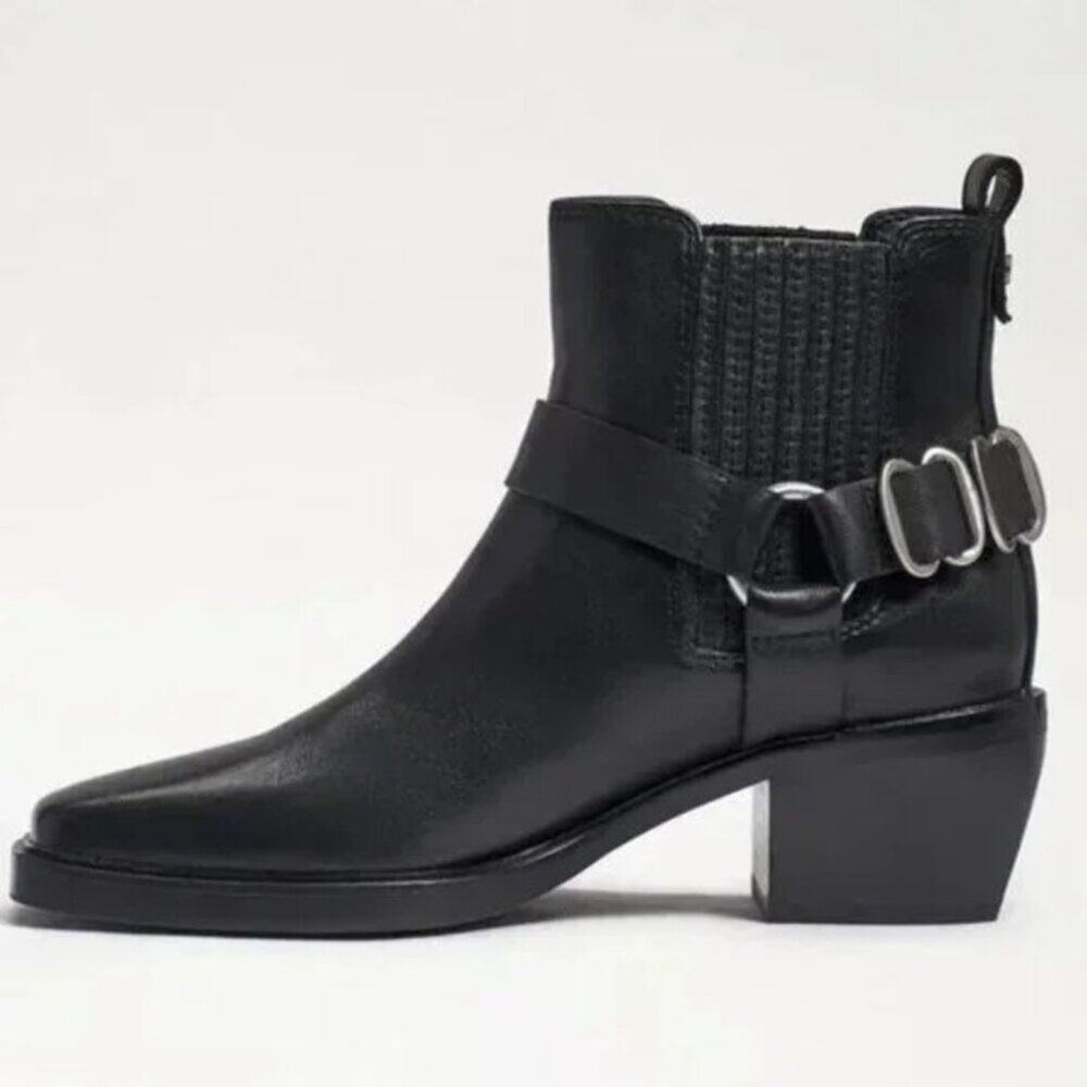 Sam Edelman Bellamie Leather Moto Boots Black Sz 7 NIB - Picture 3 of 13